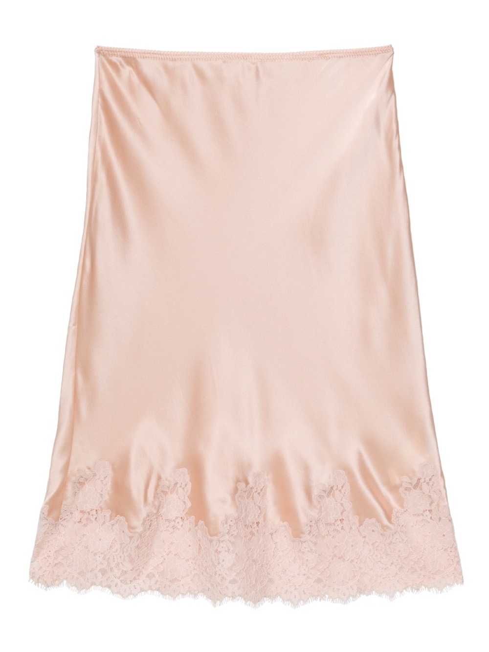 Doen Elowette silk lace trim skirt Peach
